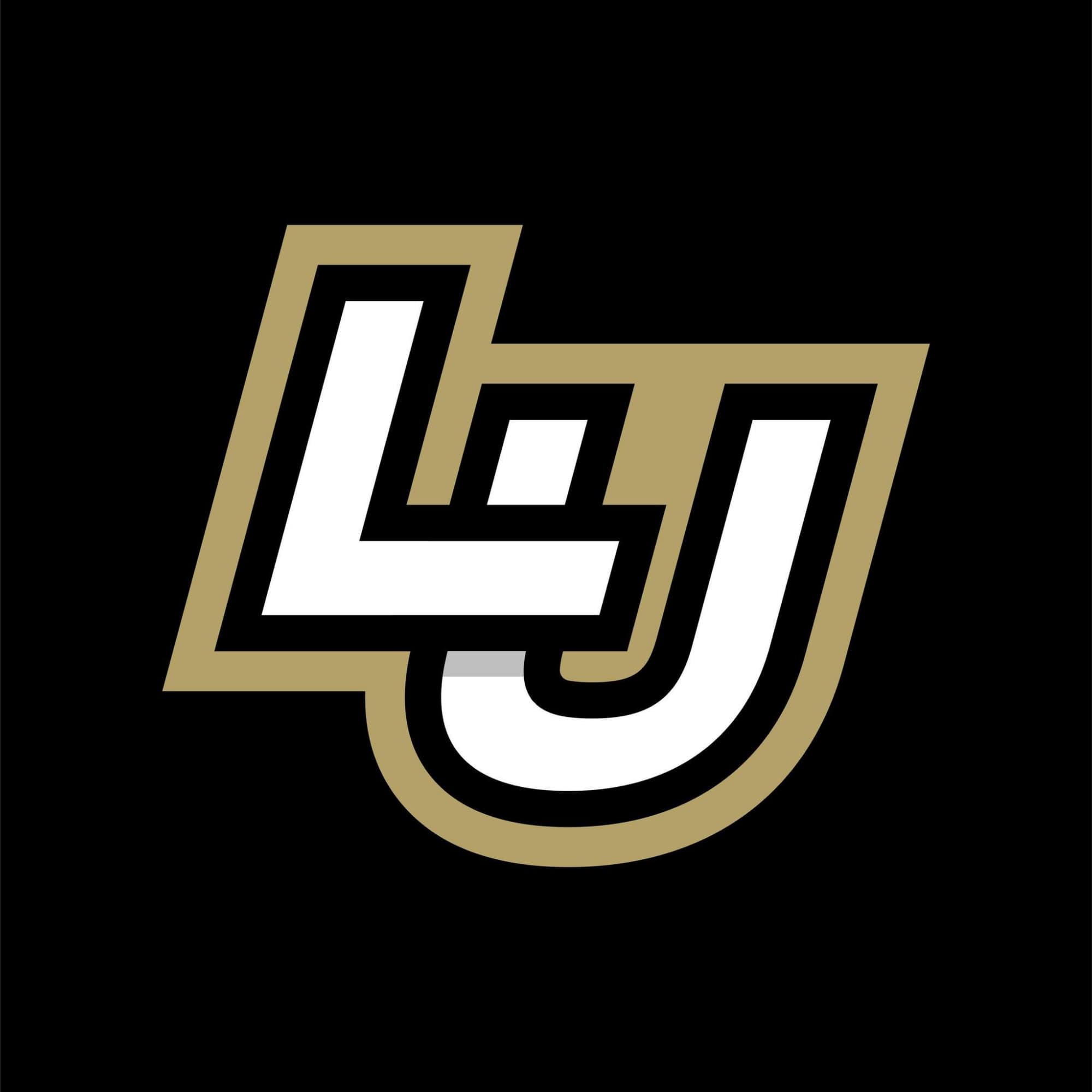 Stylized logo of the letters 'LJ' in white with black and gold outlines on a black background.